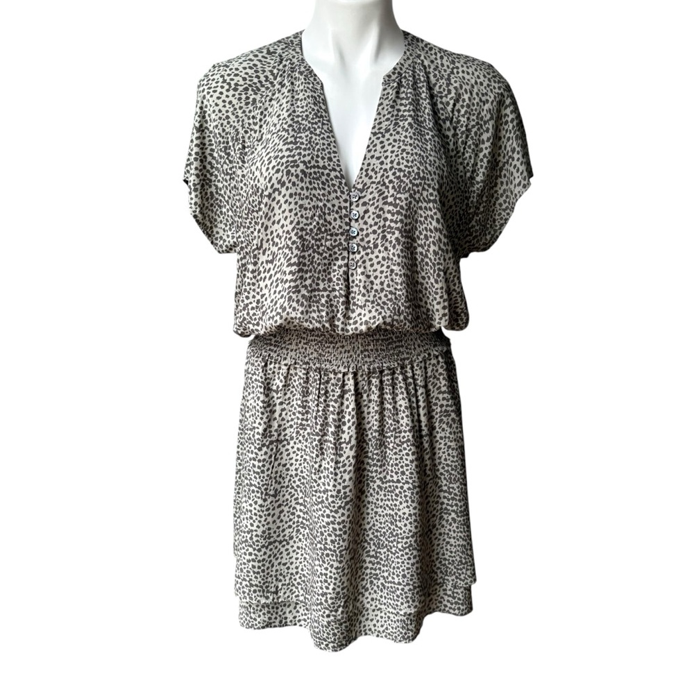 Rails Karla Animal Print Mini Dress in Olive Lynx, Sz L - Picture 5 of 14